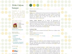 Blog présentant la Banque Calyon